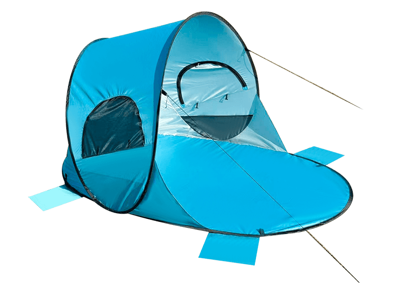 Kültéri, többszemélyes, gyorsan felállítható hordozható strandsátor