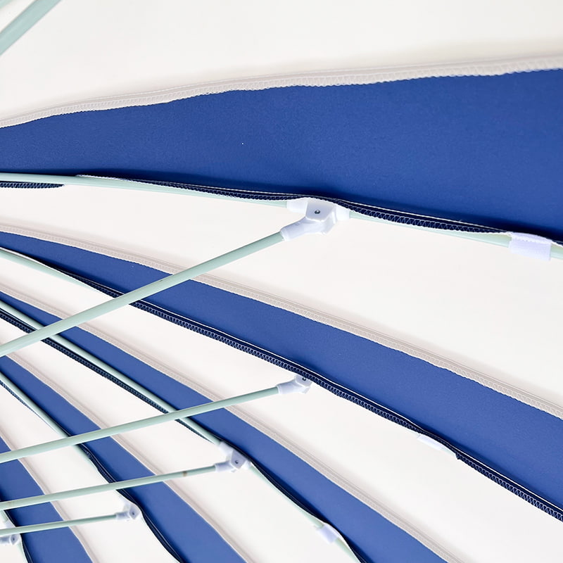 2,5 M kék-fehér patchwork Pagoda esernyő