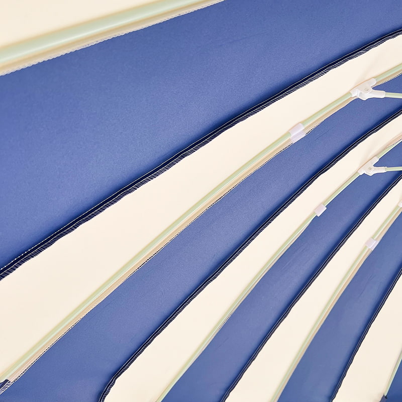 2,5 M kék-fehér patchwork Pagoda esernyő